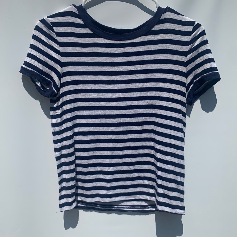 Navy Blue and White Stripped T-Shirt